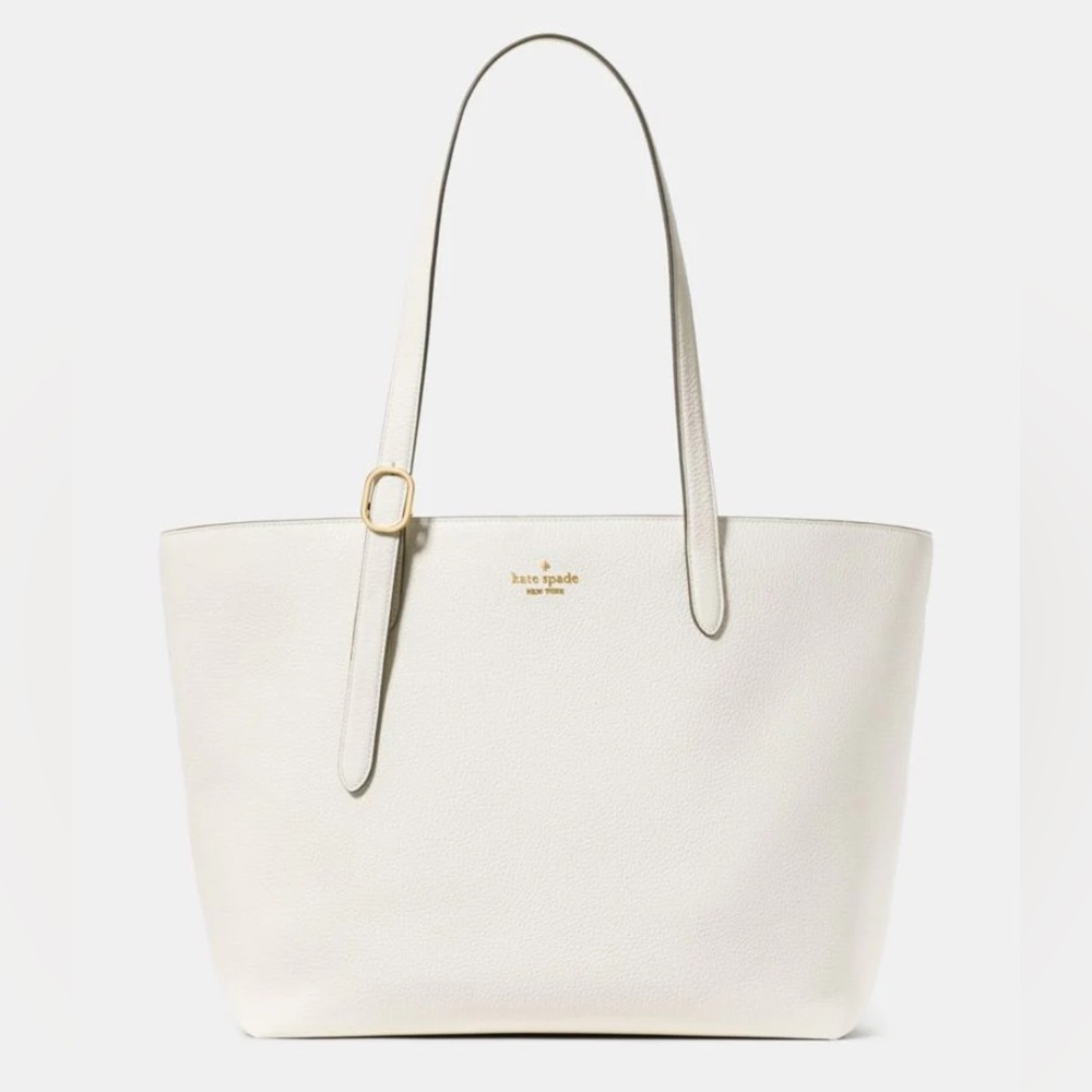 ♠️Kate Spade New York 454 Pebbled Leather Large Tote Bag, Meringue White NEW NWT